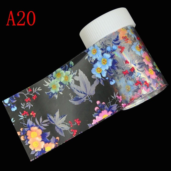 29 Styles Optional Flowers Symphony Nail Art Transfer Foil Stickers Hign Quality Full Fingernail Sticker DIY Decorations Tool