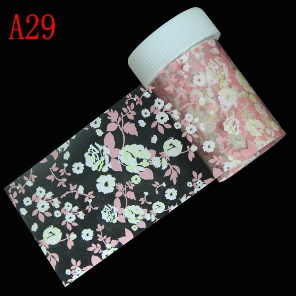 29 Styles Optional Flowers Symphony Nail Art Transfer Foil Stickers Hign Quality Full Fingernail Sticker DIY Decorations Tool