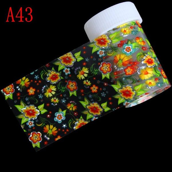 29 Styles Optional Flowers Symphony Nail Art Transfer Foil Stickers Hign Quality Full Fingernail Sticker DIY Decorations Tool