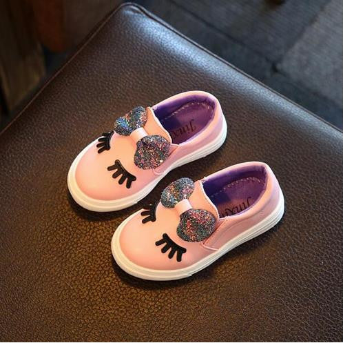 Girls sneakers spring 2017 new toddler children's baby white bowknot glitter casual soft flat shoes kids chaussure enfant 908