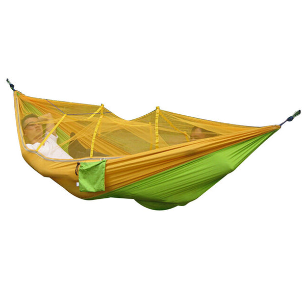 260x130cm Portable High Strength Parachute Fabric Camping Hammock Hanging Bed With Mosquito Net Sleeping Hammock