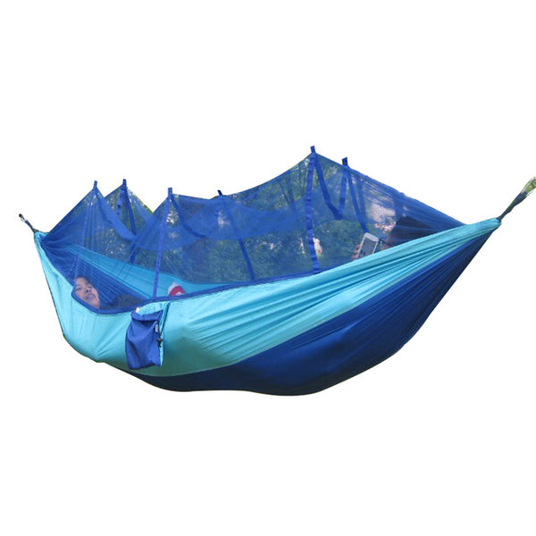 260x130cm Portable High Strength Parachute Fabric Camping Hammock Hanging Bed With Mosquito Net Sleeping Hammock