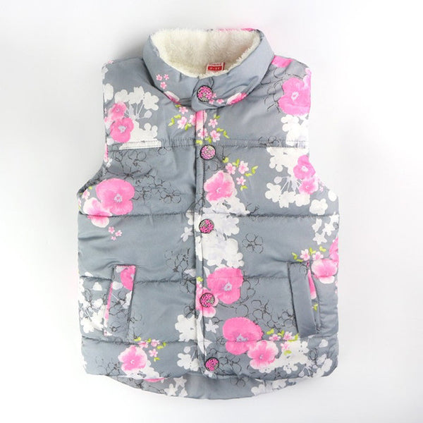 Autumn Girls Outerwear Floral Baby Girls Vest Baby Outerwear European And American Style Outerwear & Coats Princess Girls Vest