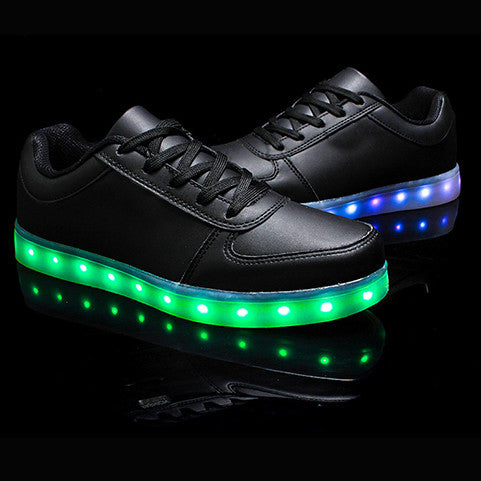 New 7 Colors Luminous Led Light Shoes Men Fashion USB Rechargeable Light Led Shoes For Adults Casual Shoes Big Size 35-46