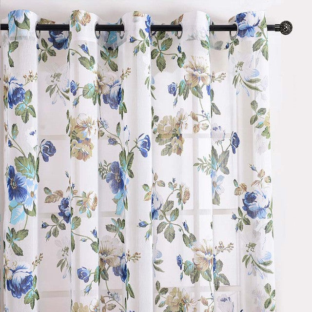 Brand New 2016 Top Finel Modern Luxury Tulle Curtains for Living Room Bedroom Floral Print Sheer Curtain Window Treatments