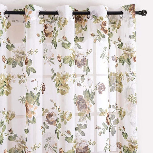 Brand New 2016 Top Finel Modern Luxury Tulle Curtains for Living Room Bedroom Floral Print Sheer Curtain Window Treatments