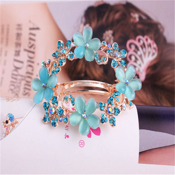 haimeikang Hair Clip for Women  Crystal Alloy Flower  Hairpin Headdress Weeding Hair Accessories for Women Girls Wholesale