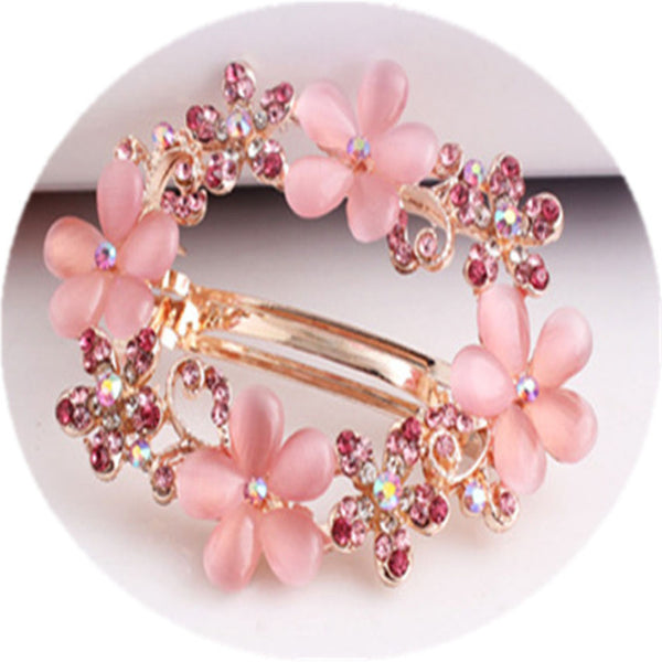 haimeikang Hair Clip for Women  Crystal Alloy Flower  Hairpin Headdress Weeding Hair Accessories for Women Girls Wholesale