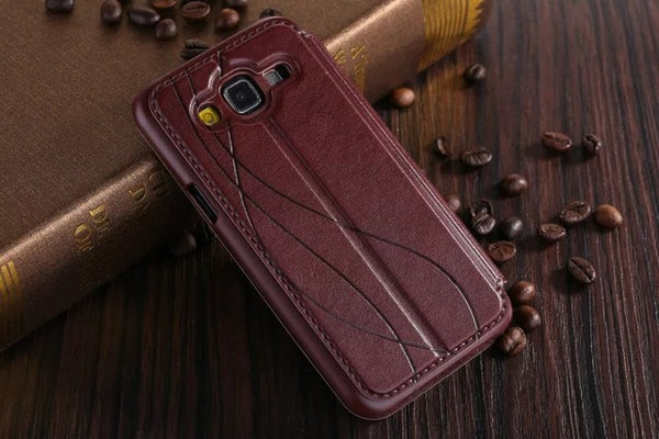 For Samsung galaxy J1 J3 J5 J7 2016 Luxury Smart Front Window View Leather Flip Case For samsung galaxy j5 2016 case Coque Cover