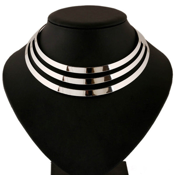 2016 Charm Choker Necklaces Women Gorgeous Metal Multi Layer Statement Bib Collar Necklace Fashion Jewelry Accessories Hot Sale