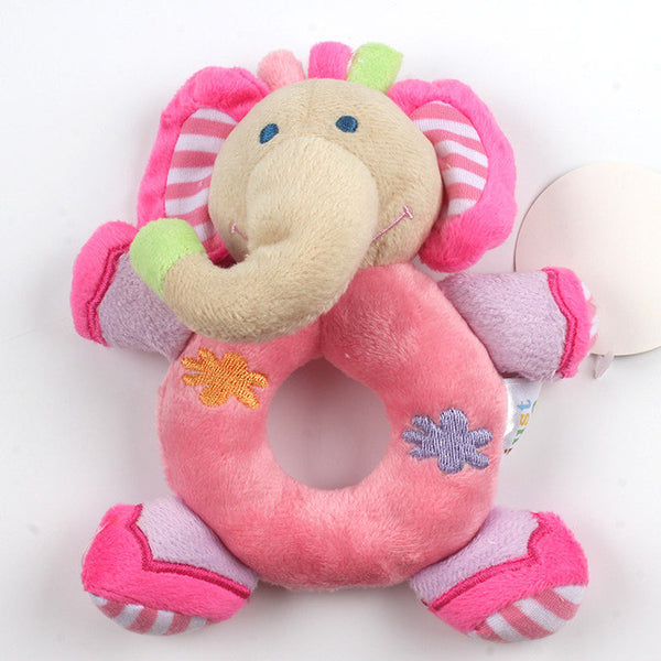 Baby Cartoon Animal Shape Bear Rattle Bell Newborn Hand Grasp Toys Soft Plush Infant Rattle Bells Crib Multifunction Dolls