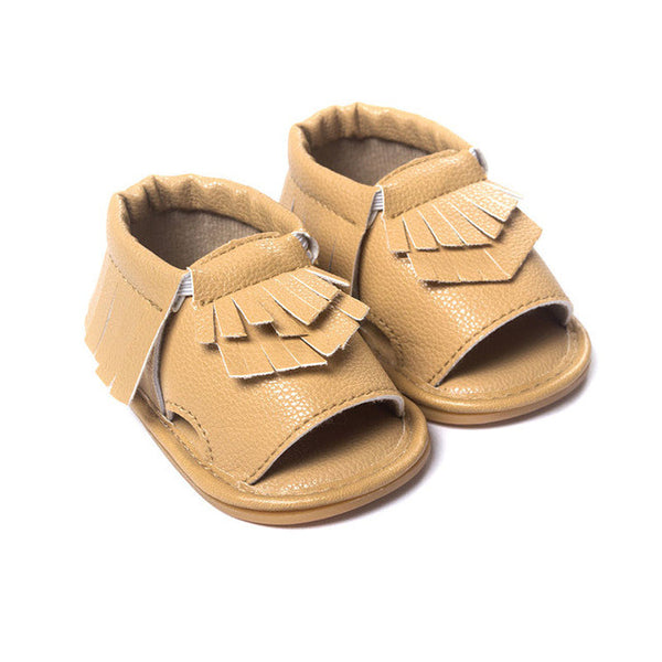 Wholesales PU Leather Fringe Newborn Baby Girl Boy Crib First Walkers Soft Soled Summer Baby Moccasins Moccs Shoes