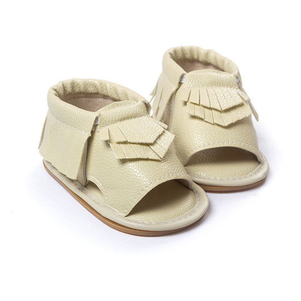 Wholesales PU Leather Fringe Newborn Baby Girl Boy Crib First Walkers Soft Soled Summer Baby Moccasins Moccs Shoes