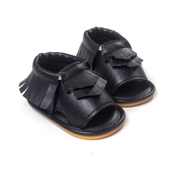 Wholesales PU Leather Fringe Newborn Baby Girl Boy Crib First Walkers Soft Soled Summer Baby Moccasins Moccs Shoes