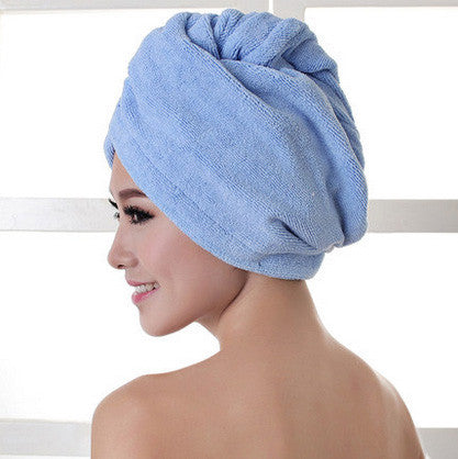 free shipping Lady Turban microfiber fabric thickening dry hair hat super absorbent quick-drying hair Shower cap Bath towel