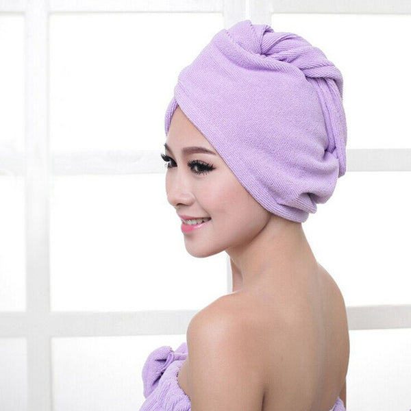 free shipping Lady Turban microfiber fabric thickening dry hair hat super absorbent quick-drying hair Shower cap Bath towel