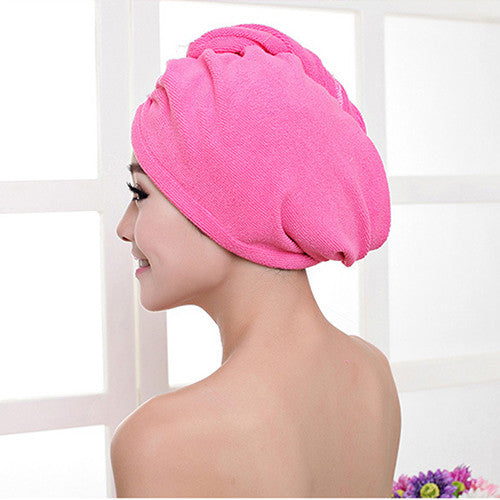 free shipping Lady Turban microfiber fabric thickening dry hair hat super absorbent quick-drying hair Shower cap Bath towel