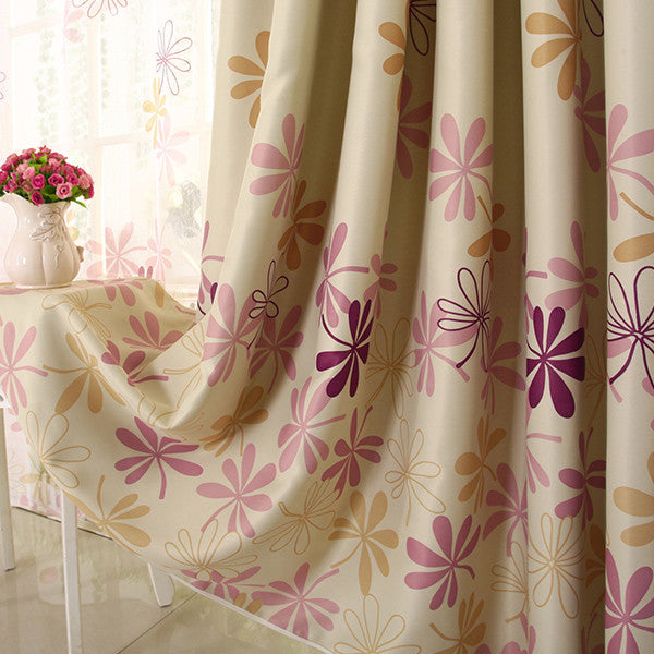 Top Finel 2016 Finished Pink Petal Window Blackout Curtains for Living Room the Bedroom Kitchen Window Treatments Drapes Panel