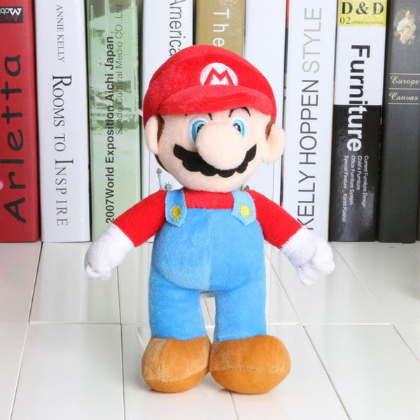 New High Quality 25cm Super Mario Bros Stand MARIO LUIGI Plush Toys Stuffed Toy Doll