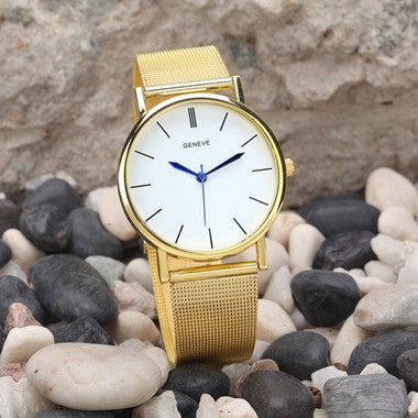Gold Watch Women Watches Geneva Famous Brands Relogio Feminino 2017 Rhinestone Quartz Dress Ladies Mesh Wrist Clock