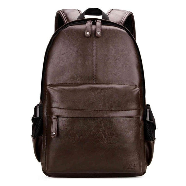 VICUNA POLO Famous Brand Preppy Style Leather School Backpack Bag For College Simple Design Men Casual Daypacks mochila male New