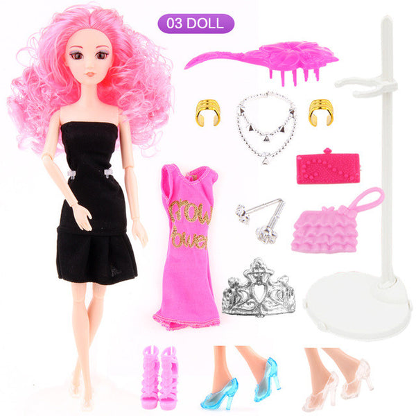 UCanaan Girl's Favorite Princess Sweet Doll 17 Accessories Best Friend Play with Girls 3D Eyes Doll Toys Best Birthday Gift DIY