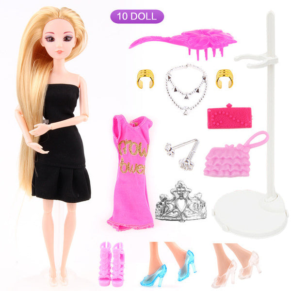 UCanaan Girl's Favorite Princess Sweet Doll 17 Accessories Best Friend Play with Girls 3D Eyes Doll Toys Best Birthday Gift DIY