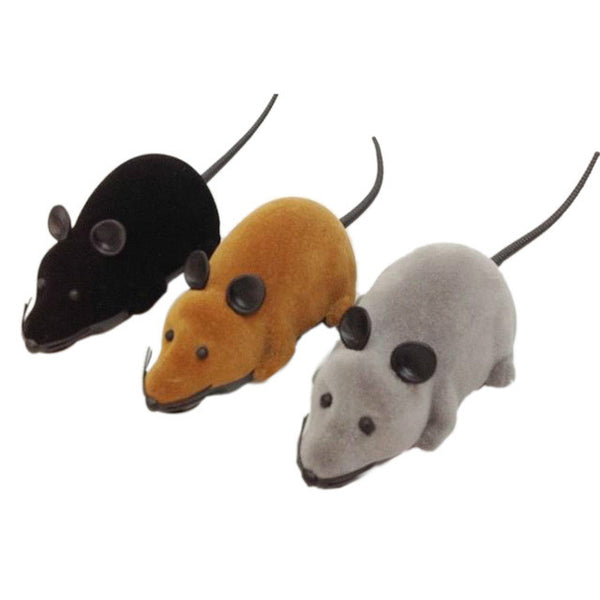 2016 New 3 Colors Cat Toys Remote Control Wireless Simulation Plush Mouse RC Electronic Rat Mouse Mice Toy For Pet Cat Toy Mouse