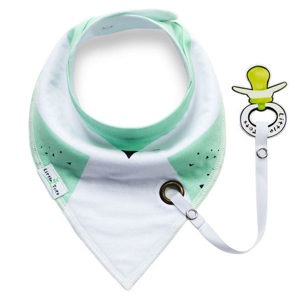 Multi-function Cotton bibs with Pacifier Unique Cartoon Triangle Cotton Towel Baby Bib Slobber Double Children's Accessories