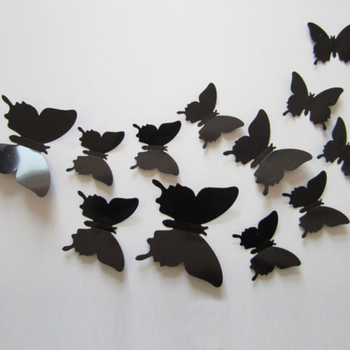 12 Pcs/Lot PVC Butterfly Decals 3D Wall Stickers Home Decor Poster for Kids Rooms Adhesive to Wall Decoration Adesivo De Parede