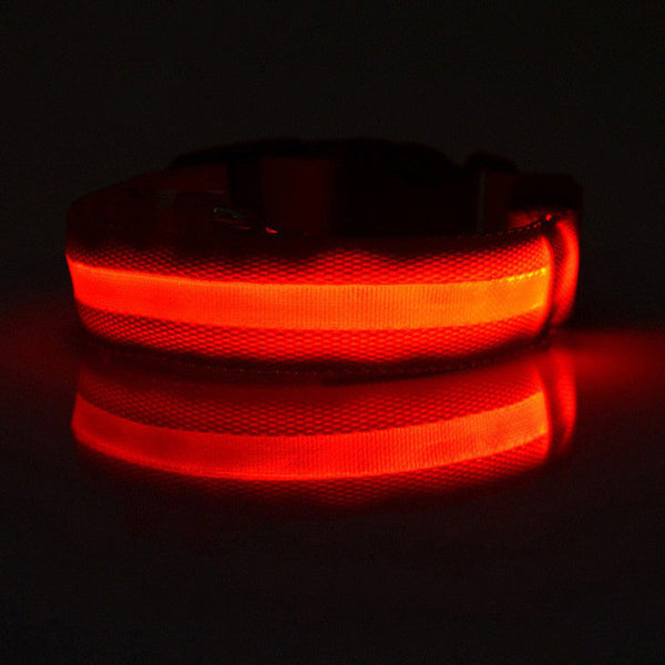 New Qualified Hot selling Safety Pet Collar For Lighted Up Nylon Solid LED Dog Collar Glow Necklace Levert Dropship dig692