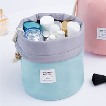 Maras Dream Barrel Shaped Travel Cosmetic Bag Nylon High Capacity Drawstring Elegant Drum Wash Bags Makeup Organizer Storage Bag