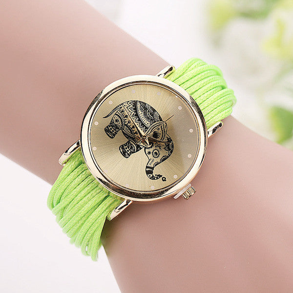 New Women Leather Bracelet Watches Fashion Casual Elephant Wrist Watches Relojes Mujer Relogio Feminino Clock 2015 BW1687