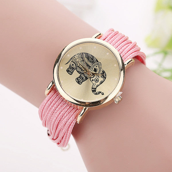 New Women Leather Bracelet Watches Fashion Casual Elephant Wrist Watches Relojes Mujer Relogio Feminino Clock 2015 BW1687