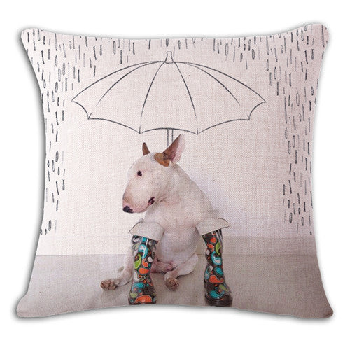 18'' Square Bullterrier Cushion Covers Dog Pet Soft Material Pillow Cases For Kids Baby Girl Boy Bedroom Decor Drop Shipping