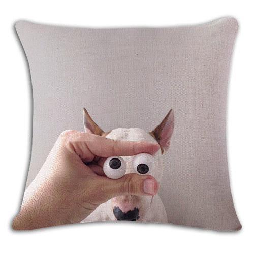 18'' Square Bullterrier Cushion Covers Dog Pet Soft Material Pillow Cases For Kids Baby Girl Boy Bedroom Decor Drop Shipping