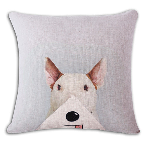 18'' Square Bullterrier Cushion Covers Dog Pet Soft Material Pillow Cases For Kids Baby Girl Boy Bedroom Decor Drop Shipping