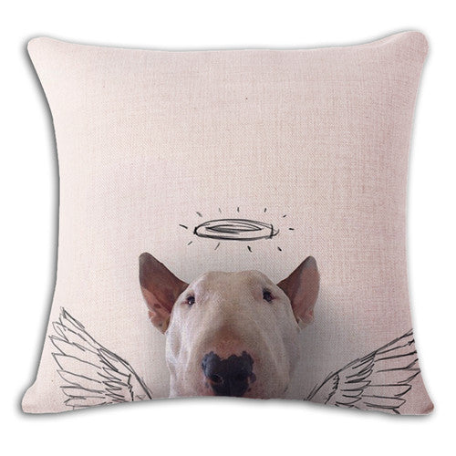 18'' Square Bullterrier Cushion Covers Dog Pet Soft Material Pillow Cases For Kids Baby Girl Boy Bedroom Decor Drop Shipping