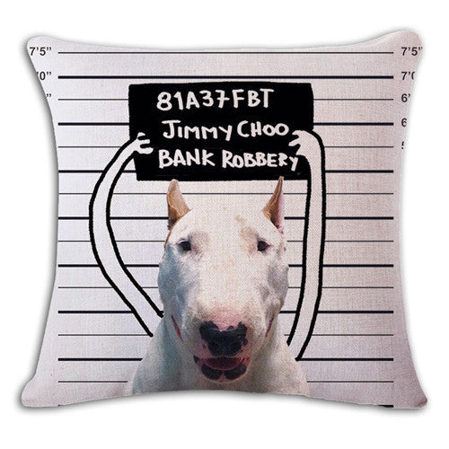 18'' Square Bullterrier Cushion Covers Dog Pet Soft Material Pillow Cases For Kids Baby Girl Boy Bedroom Decor Drop Shipping