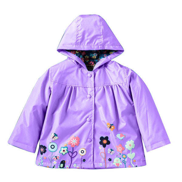 Hot Sale Coat Girls Cute Flowers Cartoon Children Set Waterproof Windbreaker Cardigan Jacket Girls Boys Rain Coat Outwear Suits