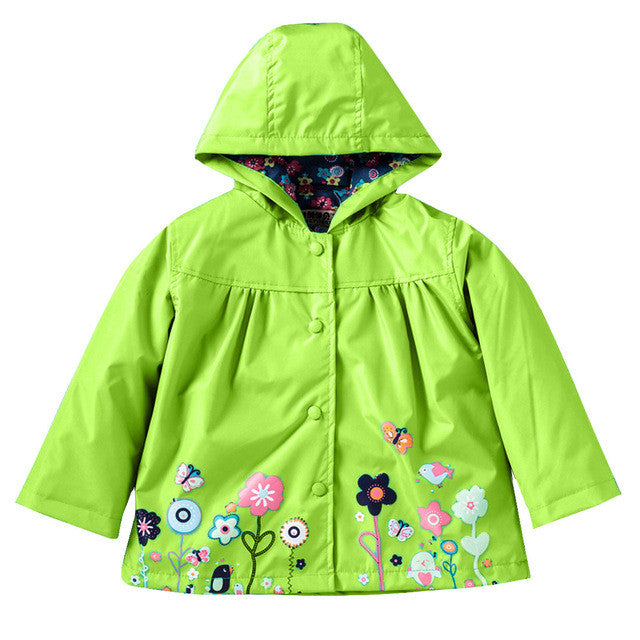 Hot Sale Coat Girls Cute Flowers Cartoon Children Set Waterproof Windbreaker Cardigan Jacket Girls Boys Rain Coat Outwear Suits