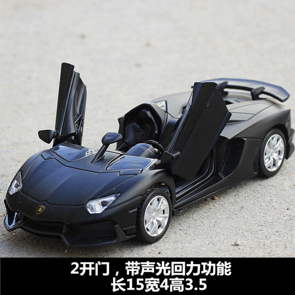 Four Colors Diecast Metal Alloy Car 1:32 Pull Back Sport Car Model Simulation Autos with Sound&Light Boys Collection Oyuncak