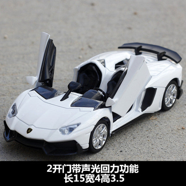 Four Colors Diecast Metal Alloy Car 1:32 Pull Back Sport Car Model Simulation Autos with Sound&Light Boys Collection Oyuncak