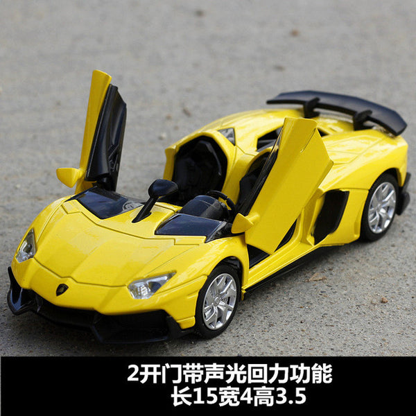 Four Colors Diecast Metal Alloy Car 1:32 Pull Back Sport Car Model Simulation Autos with Sound&Light Boys Collection Oyuncak