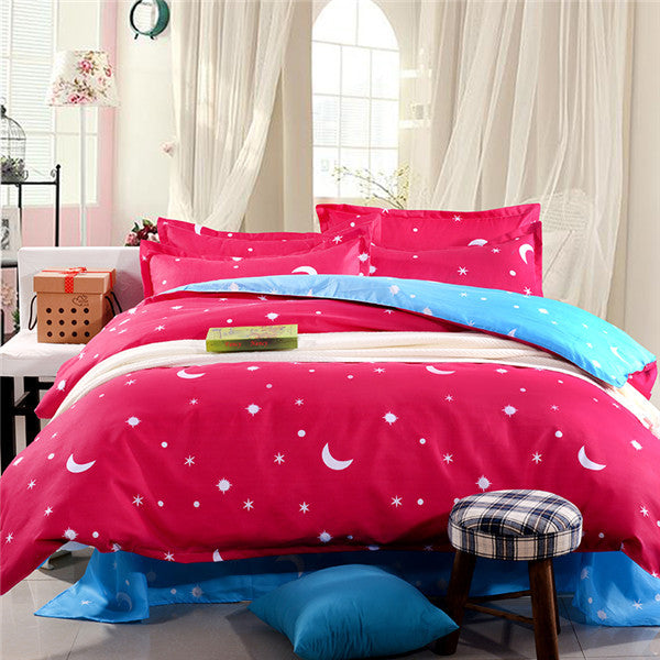 Fashion Cartoon kid adult Polyester Blue Star bedding sets,Duvet cover Bed sheet Pillowcase twin full queen size Home textile