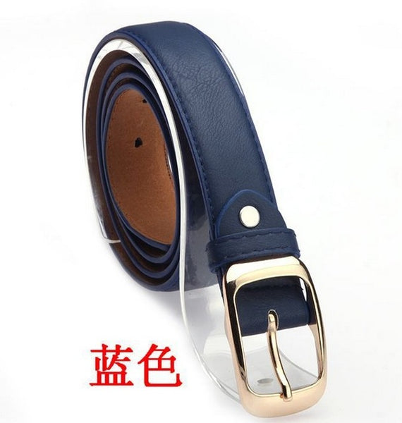 New 2017 Fashion Women Belt Brand Designer Hot Ladies Faux Leather Metal Buckle Straps Girls Fashion Accessories