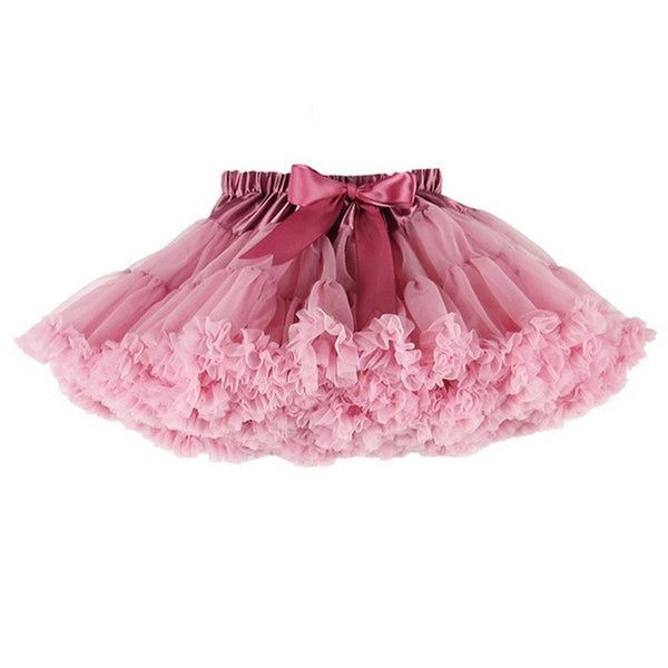 Buenos Ninos Girls Fluffy 2-18 Years Chiffon Pettiskirt Solid Colors tutu skirts girl Dance Skirt Christmas Tulle Petticoat