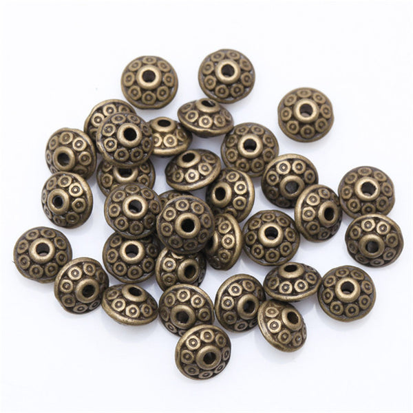 Wholesale Price 100pcs Tibetan Silver Beads Antique Metal Gold Cone pattern Spacer Beads  6mm for Jewelry Making(yiwu)