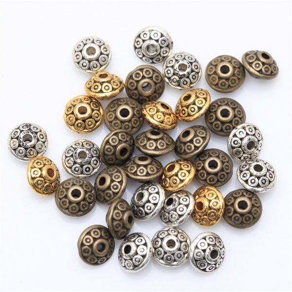 Wholesale Price 100pcs Tibetan Silver Beads Antique Metal Gold Cone pattern Spacer Beads  6mm for Jewelry Making(yiwu)