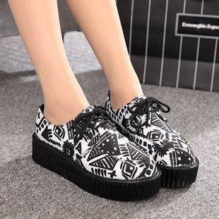 Creepers Shoes Woman zapatos mujer 2016 hot Casual Vintage plus size creepers platform shoes women Flats Shoes Women Size 35-41